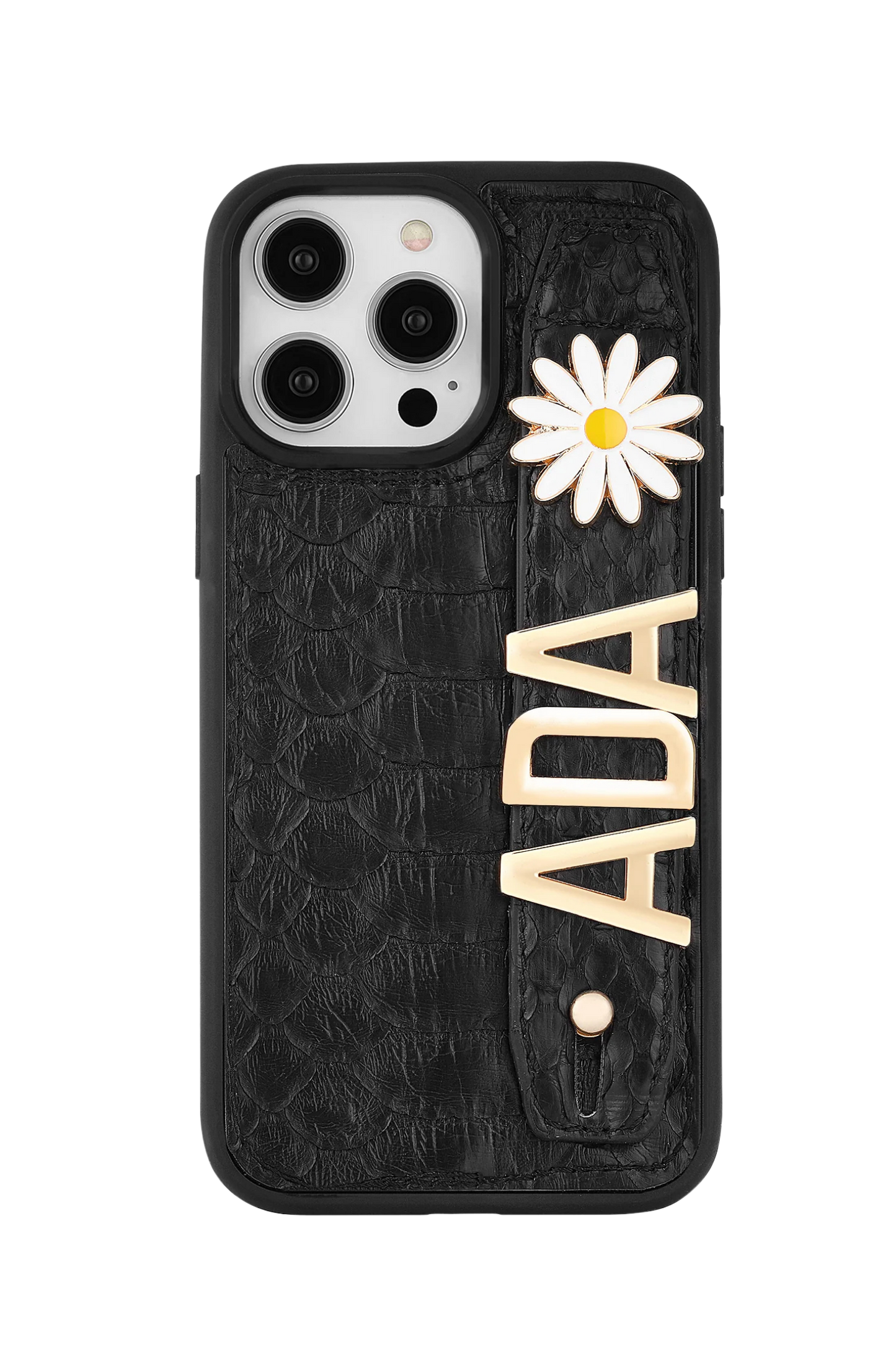 Charmlı Siyah Piton Yılan Deri Kılıf