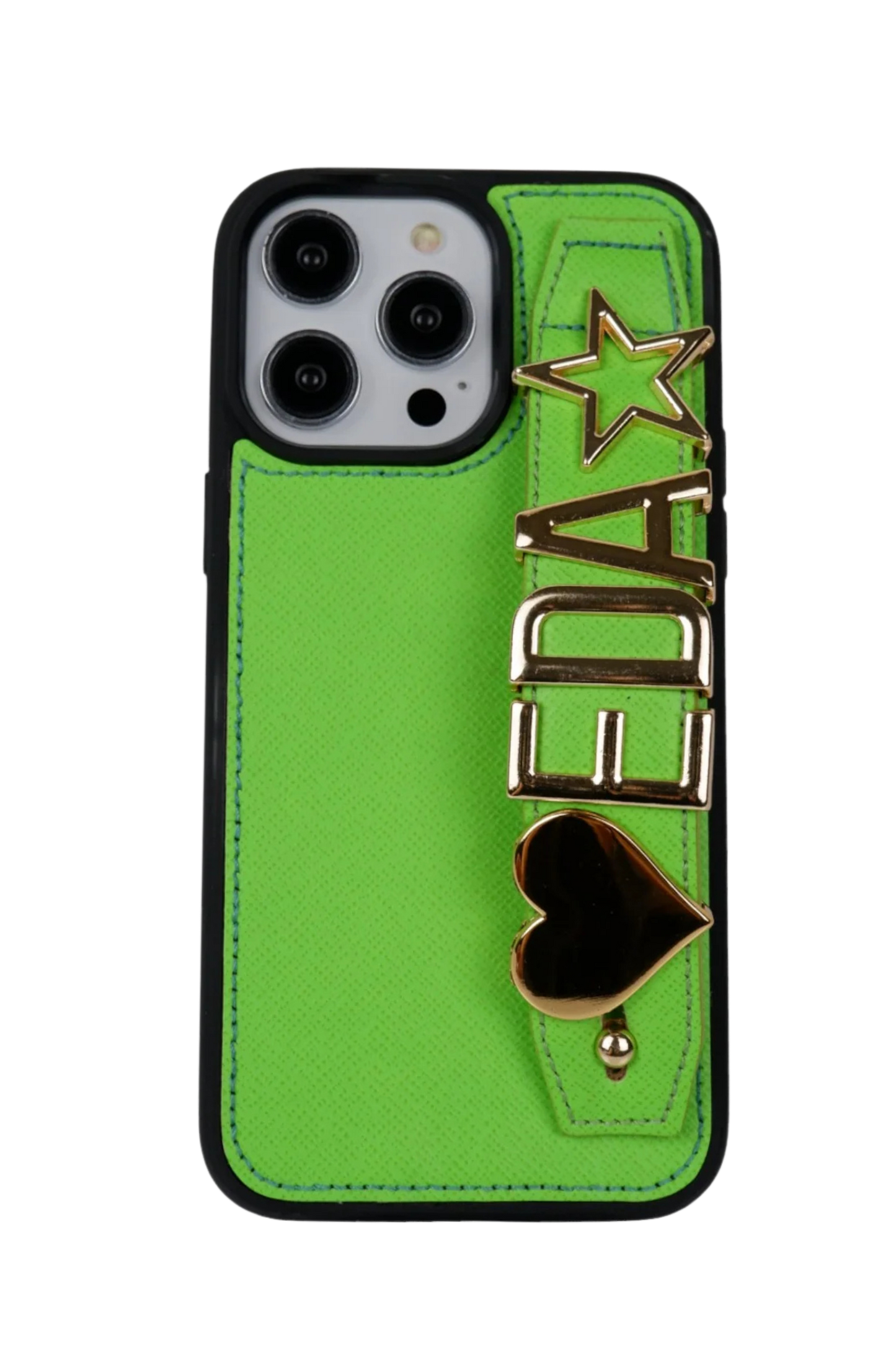 Charmlı Yeşil Deri Kılıf