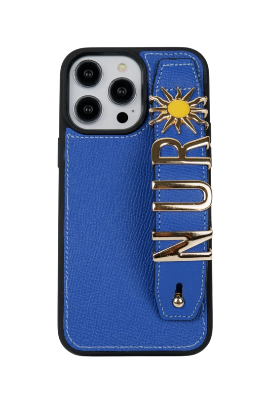 Charmlı Mavi Deri Kılıf