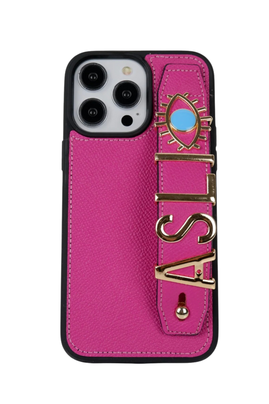 Charmlı Fuşya Deri Kılıf