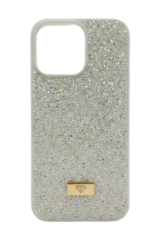 Kristal Taşlı Lüks Telefon Kılıfı - Beyaz