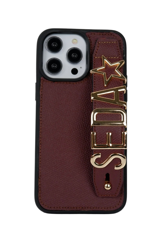 Charmlı Bordo Deri Kılıf