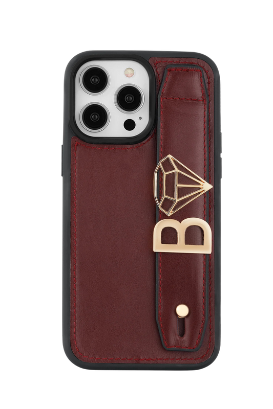 Charmlı Bordo Deri Kılıf