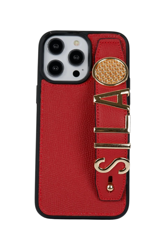 Charmlı Kırmızı Deri Kılıf