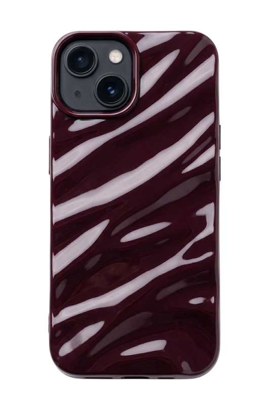 Bordo Dalgalı Telefon Kılıfı