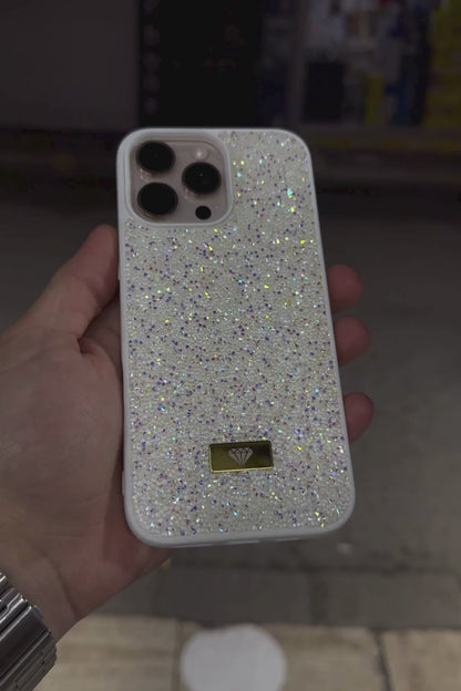 Kristal Taşlı Lüks Telefon Kılıfı - Beyaz