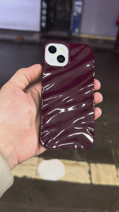 Bordo Dalgalı Telefon Kılıfı